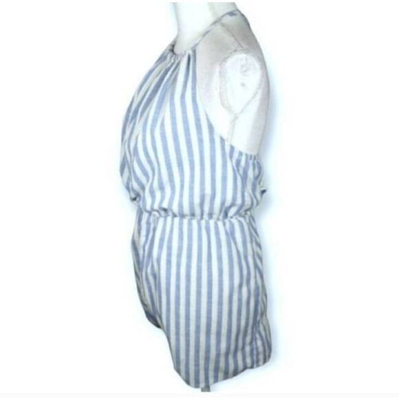 ZAFUL WHITE & BLUE STRIPE HALTER ROMPER SZ.XL EUC. - Picture 4 of 10